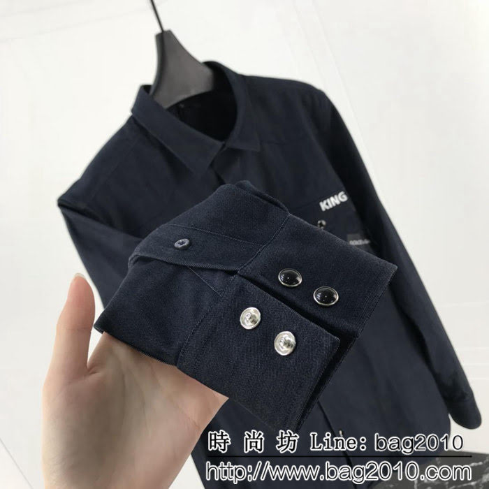 DＧ杜嘉班納 18ss秋冬新款 口袋King刺繡字母 純棉襯衣 ydi1025